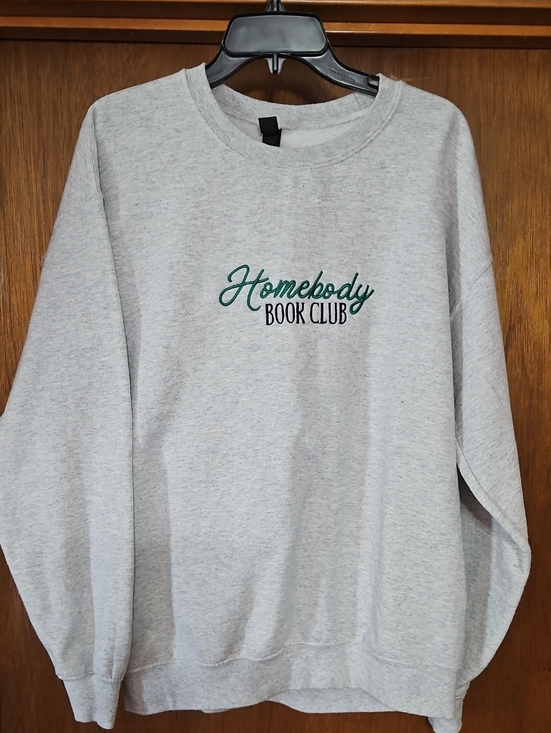 Gildan Tops - Homebody Book Club Embroidered Sweater